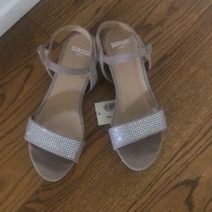 Stunning Seaside brand new wedge sandals with bling-Europe sz 37 (USA sz 6.5 M )